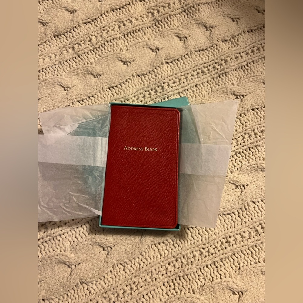 Tiffany & Co Pebbled Leather Address book, red, never used